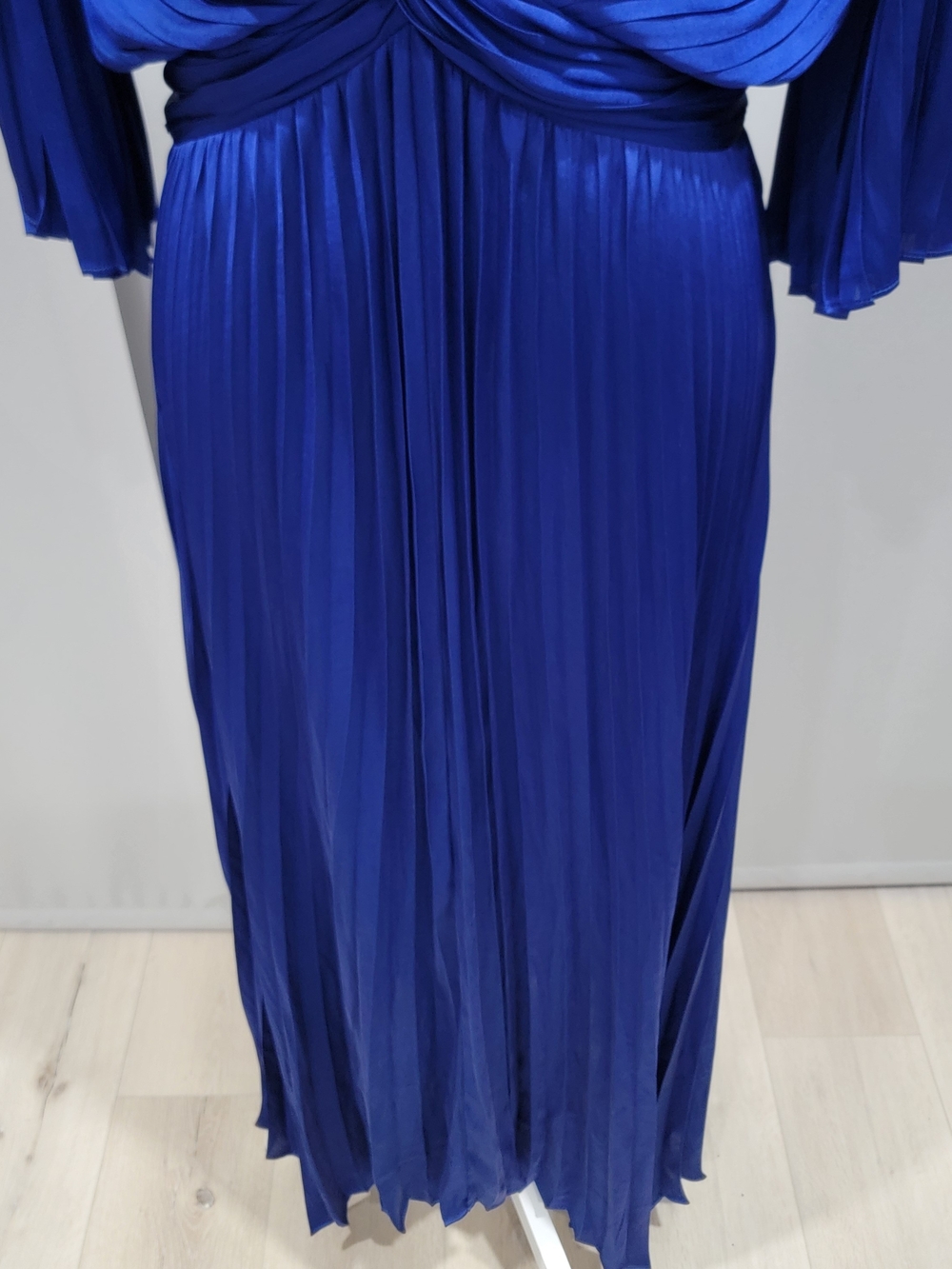 Joseph Ribkoff Cobalt Blue Pleated V-Neck Maxi Dress - Picture 4 of 8